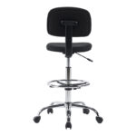 Icina fabric reception chair on wheels in black shade 58x54x102-123cm - Image 5