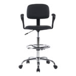 Icina Ι pu reception chair on wheels in black shade 58x54x102-123cm - Image 4