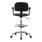 Icina Ι pu reception chair on wheels in black shade 58x54x102-123cm - Image 5