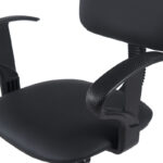 Icina Ι pu reception chair on wheels in black shade 58x54x102-123cm - Image 6