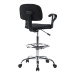 Icina Ι fabric reception chair on wheels in black shade 58x54x102-123cm - Слика 2