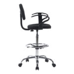 Icina Ι fabric reception chair on wheels in black shade 58x54x102-123cm - Слика 3