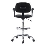 Icina Ι fabric reception chair on wheels in black shade 58x54x102-123cm - Слика 6