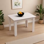 Table Manka in white color 110x80x77cm - Image 2
