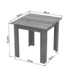 Table Manka I in sonoma truffle color 80x80x77cm - Слика 5
