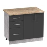 Festa I kitchen unit melamine in dark grey and sonoma color workbench 100x60x85cm - Image 3