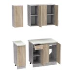 Festa II kitchen unit melamine in sonoma color 120x60x85cm - Image 6