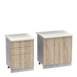 Festa ΙII kitchen unit melamine in sonoma  and workbench in light grey color 140x60x85cm - Image 3