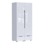 Double Wardrobe Afina mdf in white glossy color 100x57x213cm