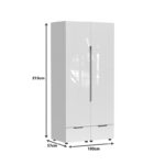 Double Wardrobe Afina mdf in white glossy color 100x57x213cm - Image 4