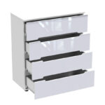 Chest of drawers Afina mdf in white glossy color 90x44x101cm - Слика 2