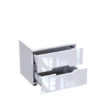 Afina bedside table mdf in white glossy color 50x35x41cm - Слика 2