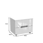 Afina bedside table mdf in white glossy color 50x35x41cm - Слика 3