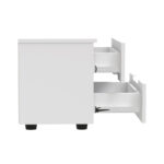 Afina bedside table mdf in white glossy color 50x35x41cm - Слика 4