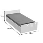 Single bed Afina in white color 90x200cm - Image 4