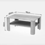 Coffee table Khofi in white color 90x60x42.3cm - Слика 4