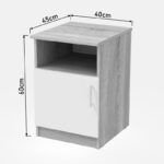 Galdi bedside table in white color 40x45x60cm - Image 5