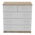 Chest of drawers Kumode in sonoma-white color 80x45x85cm - Слика 2