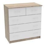 Chest of drawers Kumode in sonoma-white color 80x45x85cm