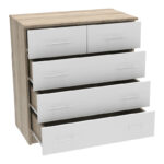 Chest of drawers Kumode in sonoma-white color 80x45x85cm - Слика 3