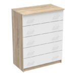 Chest of drawers Kofre in sonoma-white color 80x45x104cm
