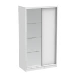 Korredor two-leaf sliding wardrobe with mirror in white color 120x60x220cm