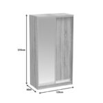 Korredor two-leaf sliding wardrobe with mirror in white color 120x60x220cm - Image 6