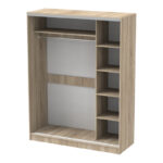 Korredor I two-leaf sliding wardrobe with mirror in sonoma color 160x60x220cm - Image 2
