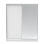 Aparador two-leaf sliding wardrobe with mirror in white color 180x60x220cm - Image 3