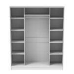 Aparador two-leaf sliding wardrobe with mirror in white color 180x60x220cm - Image 4