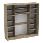 Aparador I two-leaf sliding wardrobe with mirror in sonoma color 240x60x240cm - Image 2