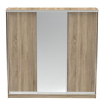 Aparador I two-leaf sliding wardrobe with mirror in sonoma color 240x60x240cm - Image 3