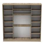 Aparador I two-leaf sliding wardrobe with mirror in sonoma color 240x60x240cm - Image 4