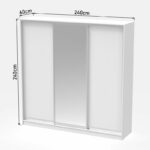 Aparador I two-leaf sliding wardrobe with mirror in sonoma color 240x60x240cm - Image 6