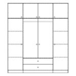 Royal four-leaf wardrobe with drawers in sonoma shade 200x58x230cm - Слика 2