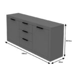 Doha sideboard in white color 180x45x80.5cm - Слика 4