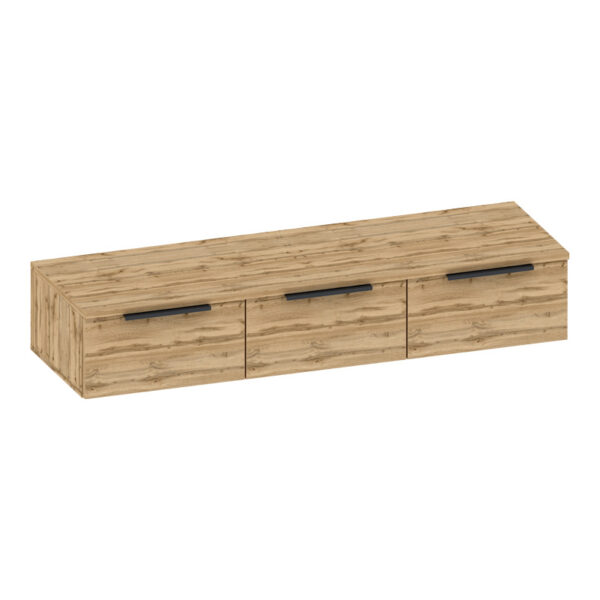 Console table with 3 drawers Doha  in black and oak color 120x39x22cm