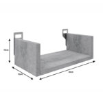 Wall shelf Derva  in grey cement color 30x15x10cm - Image 2