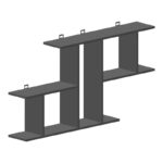 Wall shelf Vertoura  in dark grey color 116x18.5x60cm