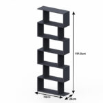 Bookcase Sezen  in dark grey color 70x24x191.5cm - Image 2