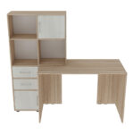 Work desk-bookcase Scarlet in sonoma-white color 161x60x150cm - Image 3