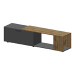 Living room complex Poelfy  in dark grey-oak color 170x37.5x42cm - Image 3