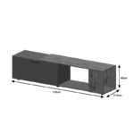 Living room complex Poelfy  in dark grey-oak color 170x37.5x42cm - Image 6