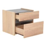 Bed side Comcie in natural with grey color 50x42x45.5cm - Слика 3