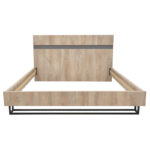 Double bed Elencia in oak with grey color 160x200cm - Image 2