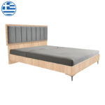 Double bed Monacol in natural with dark grey color 160x200cm