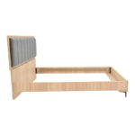 Double bed Monacol in natural with dark grey color 160x200cm - Image 3