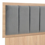 Double bed Monacol in natural with dark grey color 160x200cm - Image 5