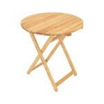 Table Letna solid beech wood  in natural color D60x74.5cm - Image 4