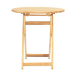 Table Letna solid beech wood  in natural color D60x75cm - Image 2